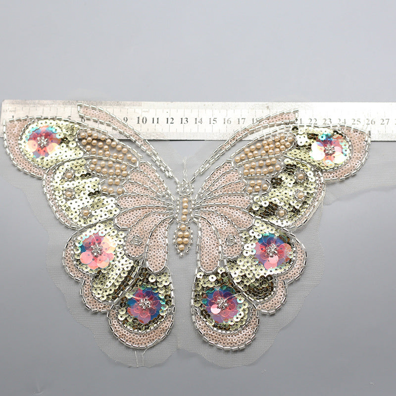 Wholesale Beaded Sequin Embroidered Butterfly Cloth Sewing Patch